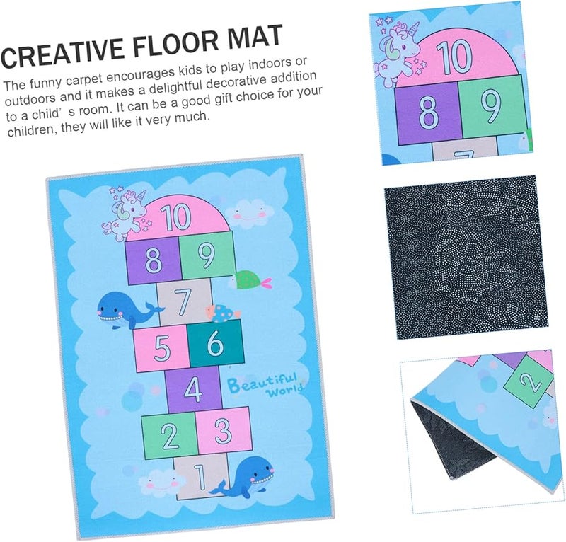 Soft Hopscotch Play Mat Non Slip Educational Floor Rug for Kids Nursery Playroom - Image 5